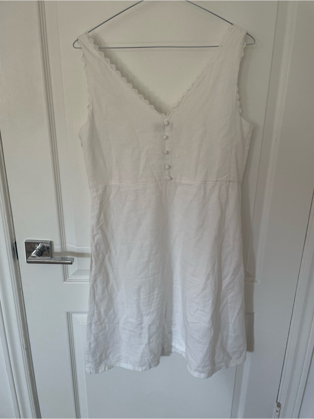 Laura Ashley White Lace-Trim Slip Dress - Picture 4 of 6